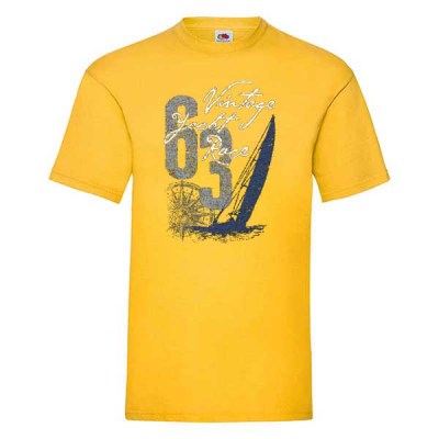 ΚΙΤΡΙΝΟ t-shirt FRUIT OF THE LOOM με στάμπα A8656